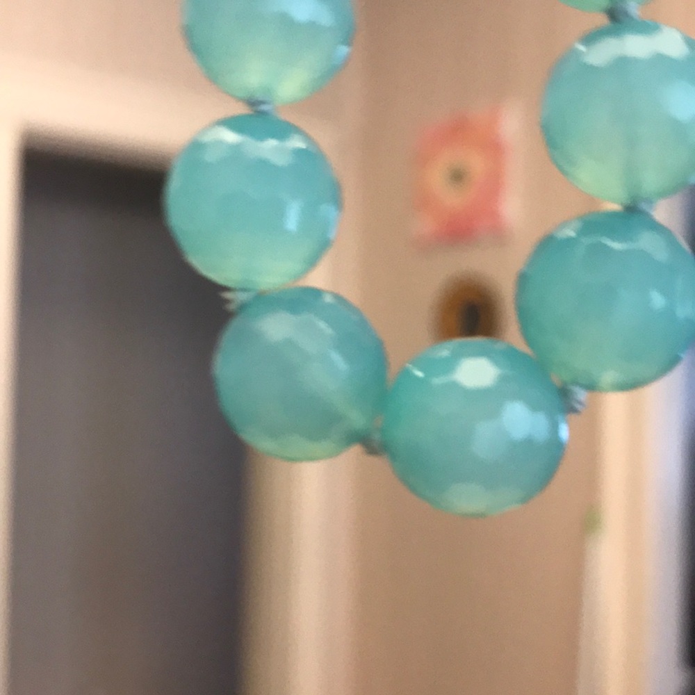 Blue Chalcedony necklace. 383 carats - Picture 2 of 7